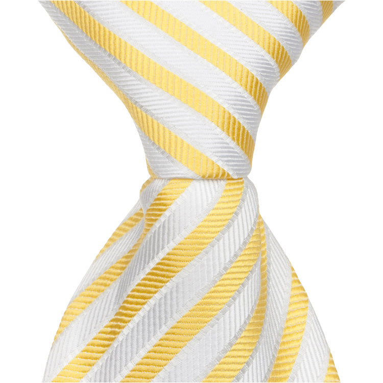white and yellow ties