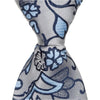 S5 - Silver with Blue Flowers - Standard Width