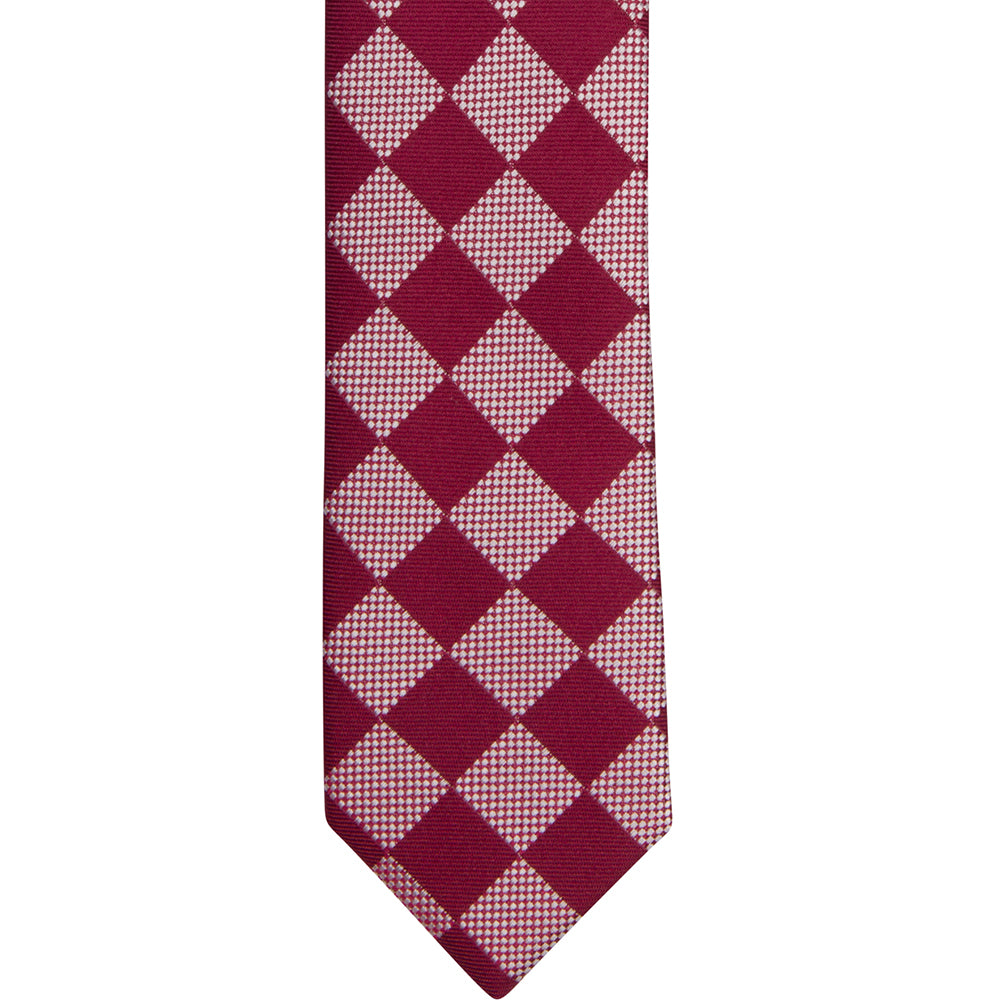 ST36 - Magenta Checker Skinny Tie