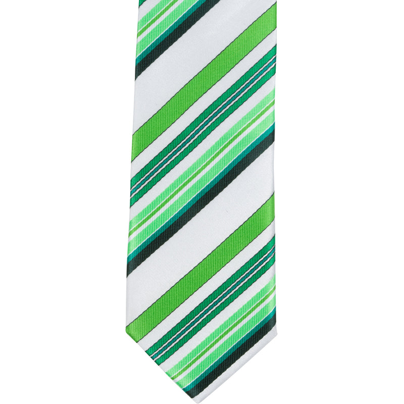 G7 - Multi Green & White Stripe - Varied Widths