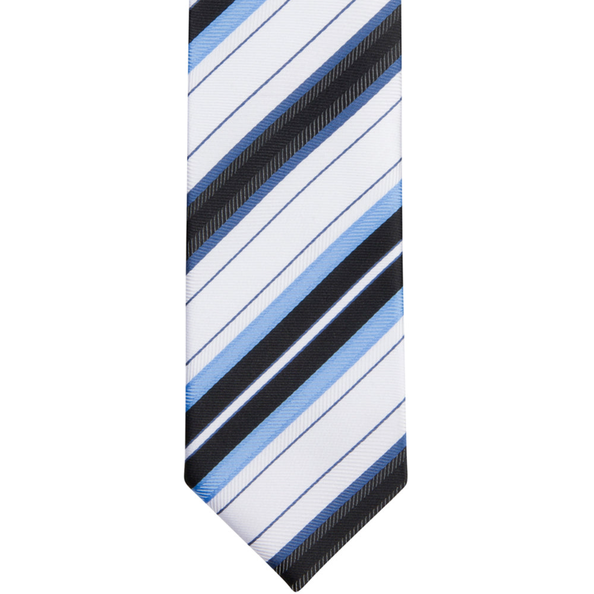 W1 - White/Blue/Black Multi Stripe Narrow Width Necktie