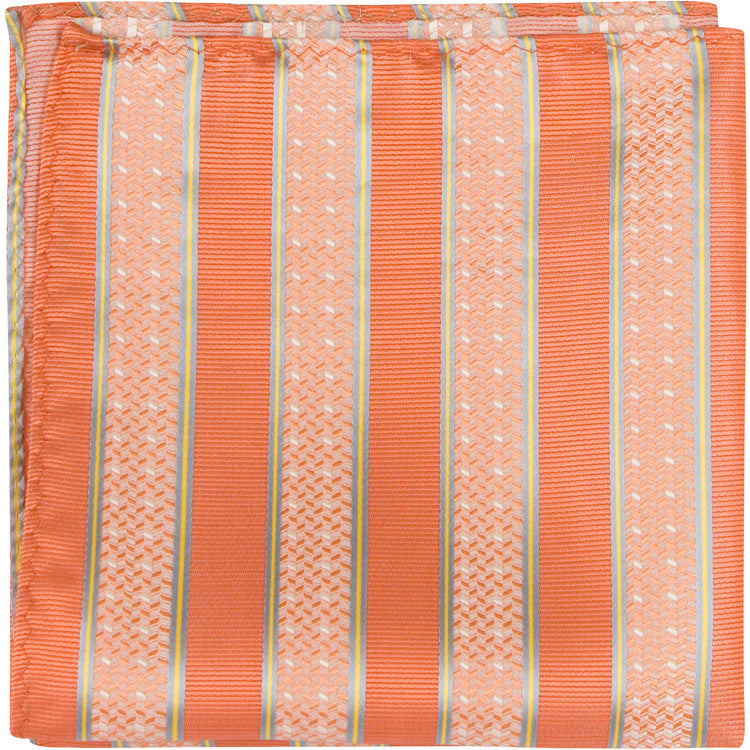 O2 PS - Orange Multi Stripe - Matching Pocket Square