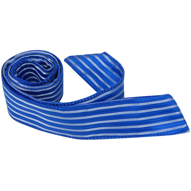 B12 HT - Blue with Light Blue Stripes - Matching Hair Tie
