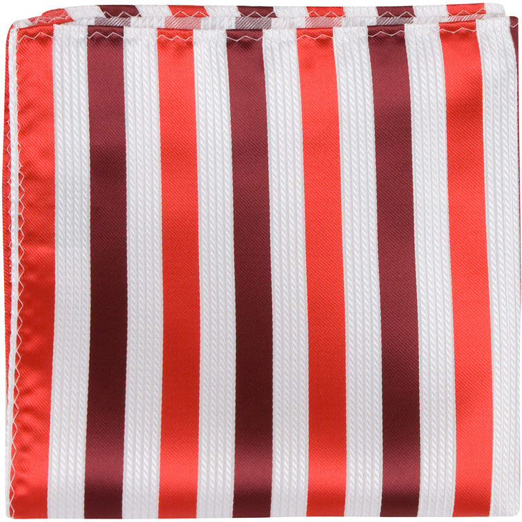 R8 PS - Red/White/Maroon Stripe - Matching Pocket Square