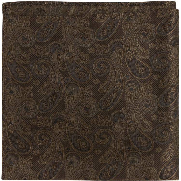 CL22 PS - Brown Paisley - Matching Pocket Square