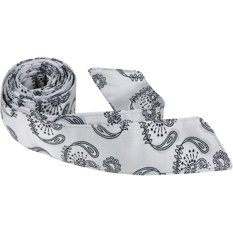 CL82 HT - Silver with Black Paisley - Matching Hair Tie