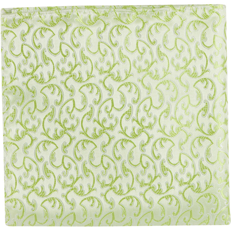 CL34 PS - Pale Green with Vines - Matching Pocket Square