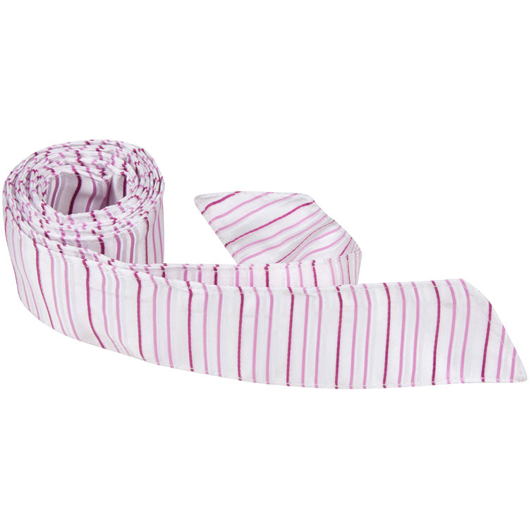 P2 HT - White with Pink Stripe - Matching Hair Tie