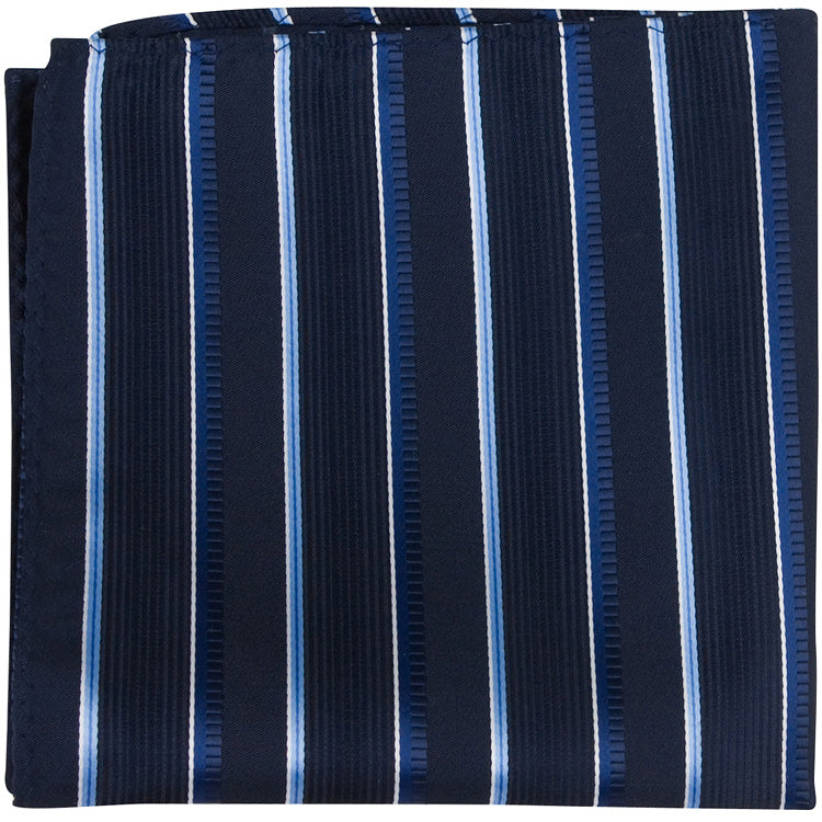 CL11 PS - Navy Multi Stripe - Matching Pocket Square