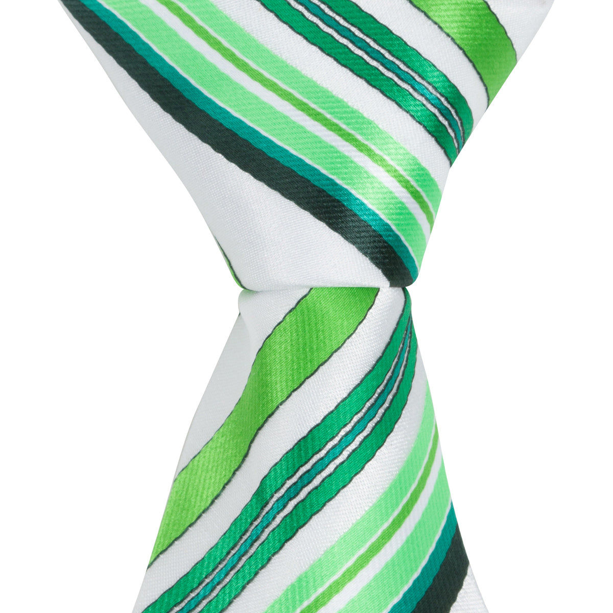 G7 - Multi Green & White Stripe - Varied Widths