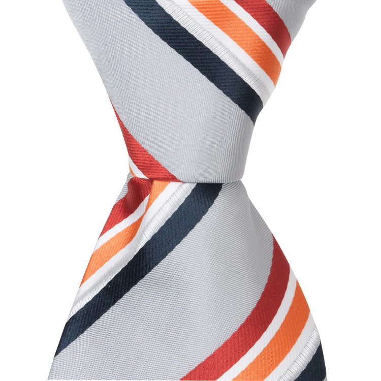 S4 - Gray Multi Color Stripe - Varied Widths – The Matching Tie Guy