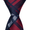 B13 - Red/Navy Plaid Necktie - Standard Width