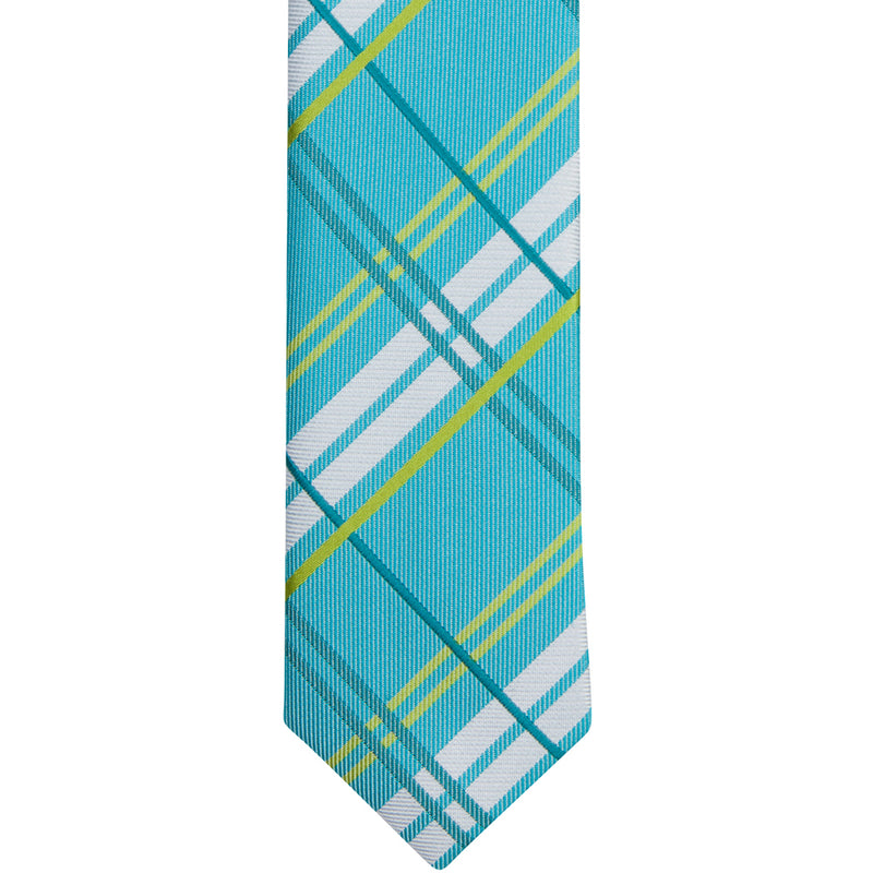 ST17 - Aqua/Yellow Plaid Skinny Tie