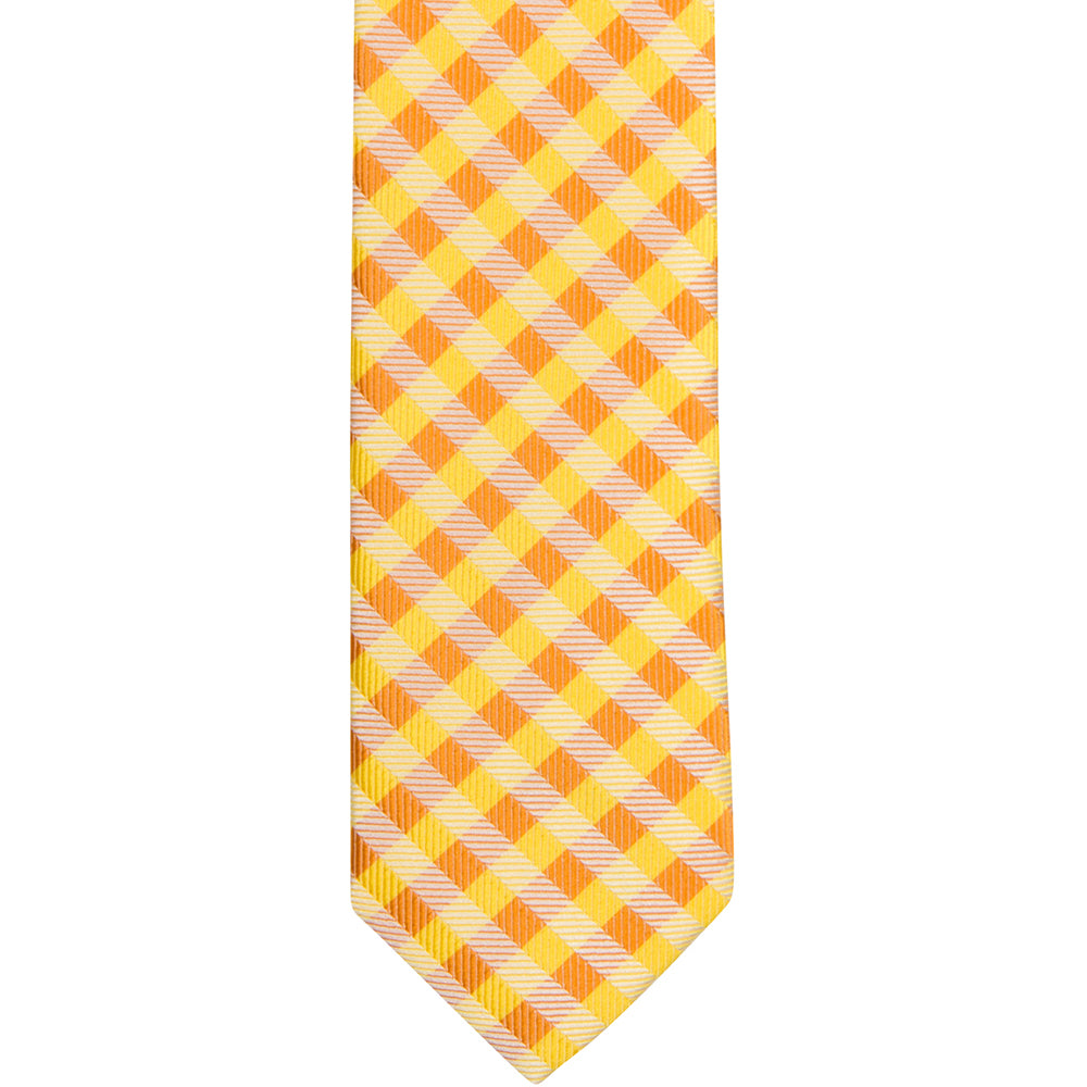 ST27 - Yellow/Orange Gingham Skinny Tie