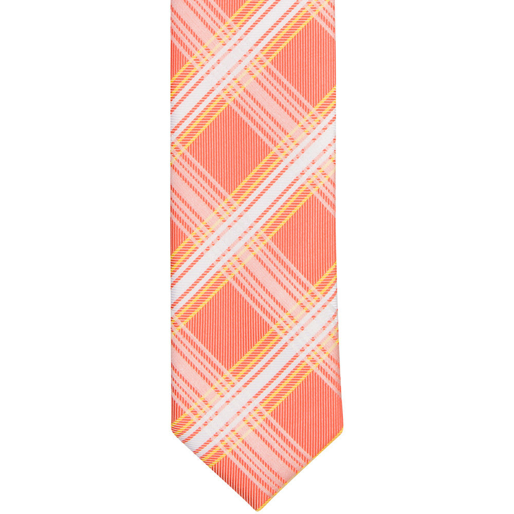 ST35 - Tangerine Plaid Skinny Tie