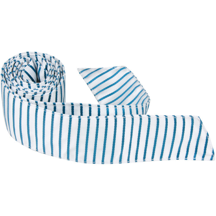 CL24 HT - White with Teal Stripes - Matching Hair Tie