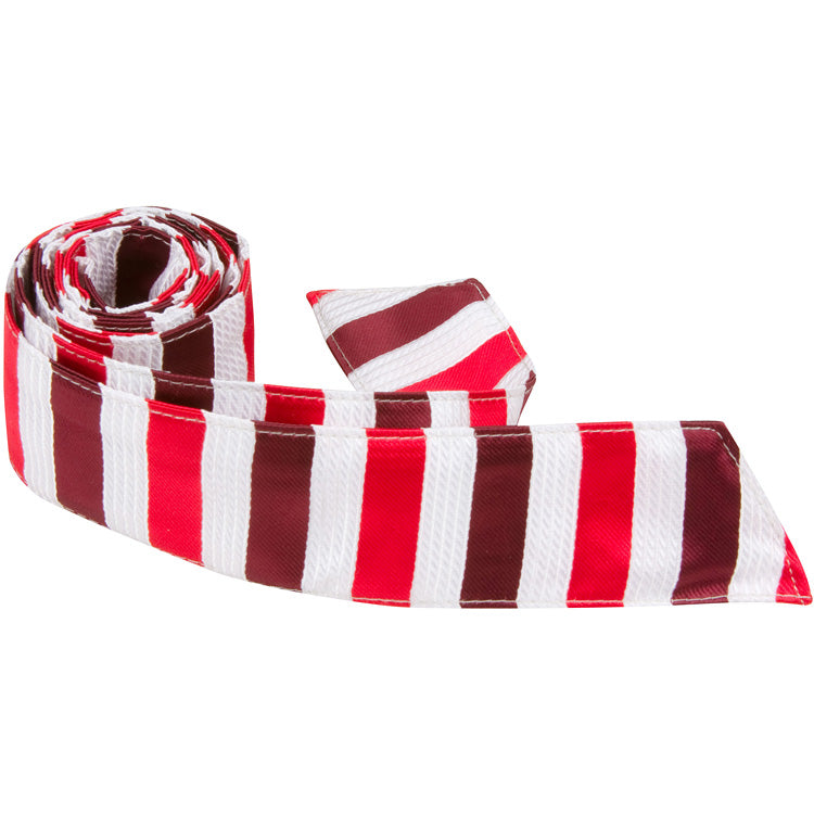 R8 HT - Red/White/Maroon Stripe - Matching Hair Tie