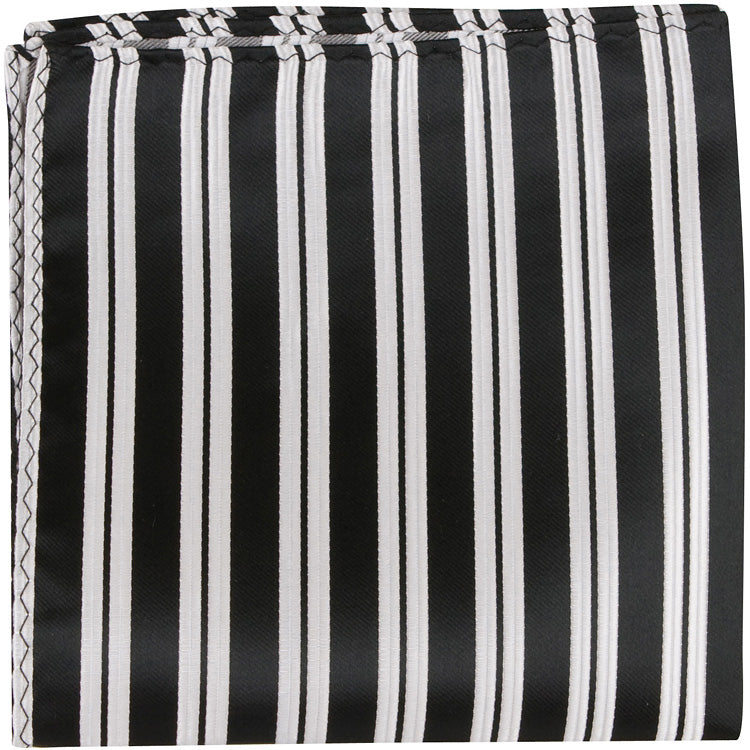 K3 PS - Black and White Stripe - Matching Pocket Square