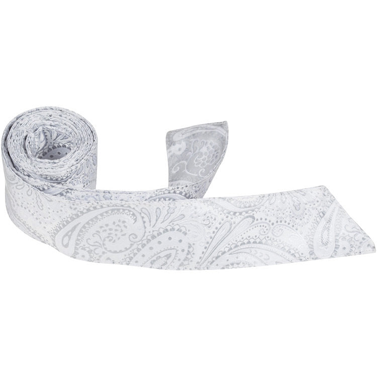 CL80 HT - White/Silver Paisley - Matching Hair Tie