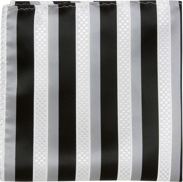 XK2 PS - Black/White/Gray Stripe - Matching Pocket Square