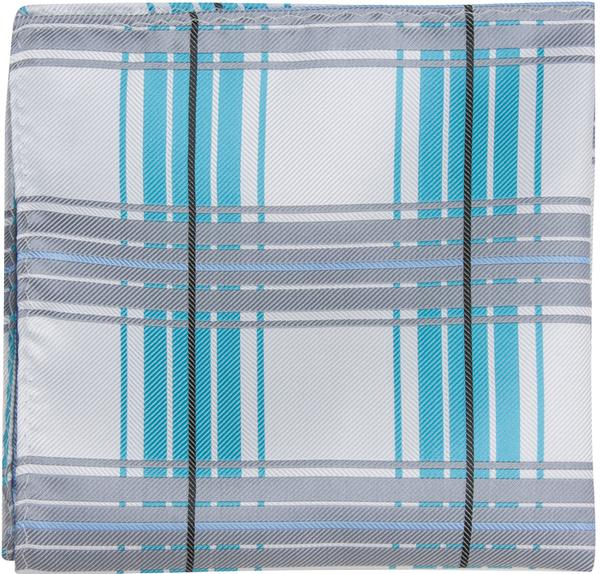 XB3 PS - Blue/White/Gray Plaid - Matching Pocket Square