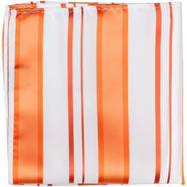 CL28 PS - White/Orange Stripe - Matching Pocket Square