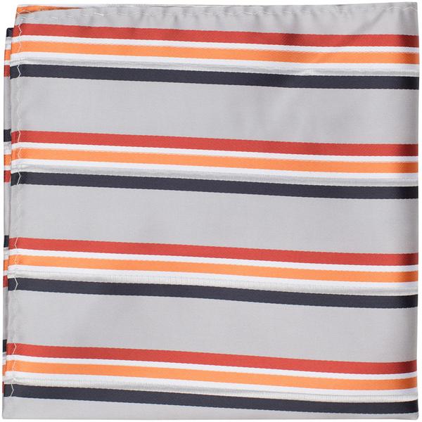 S4 PS - Gray Multi Color Stripe - Matching Pocket Square